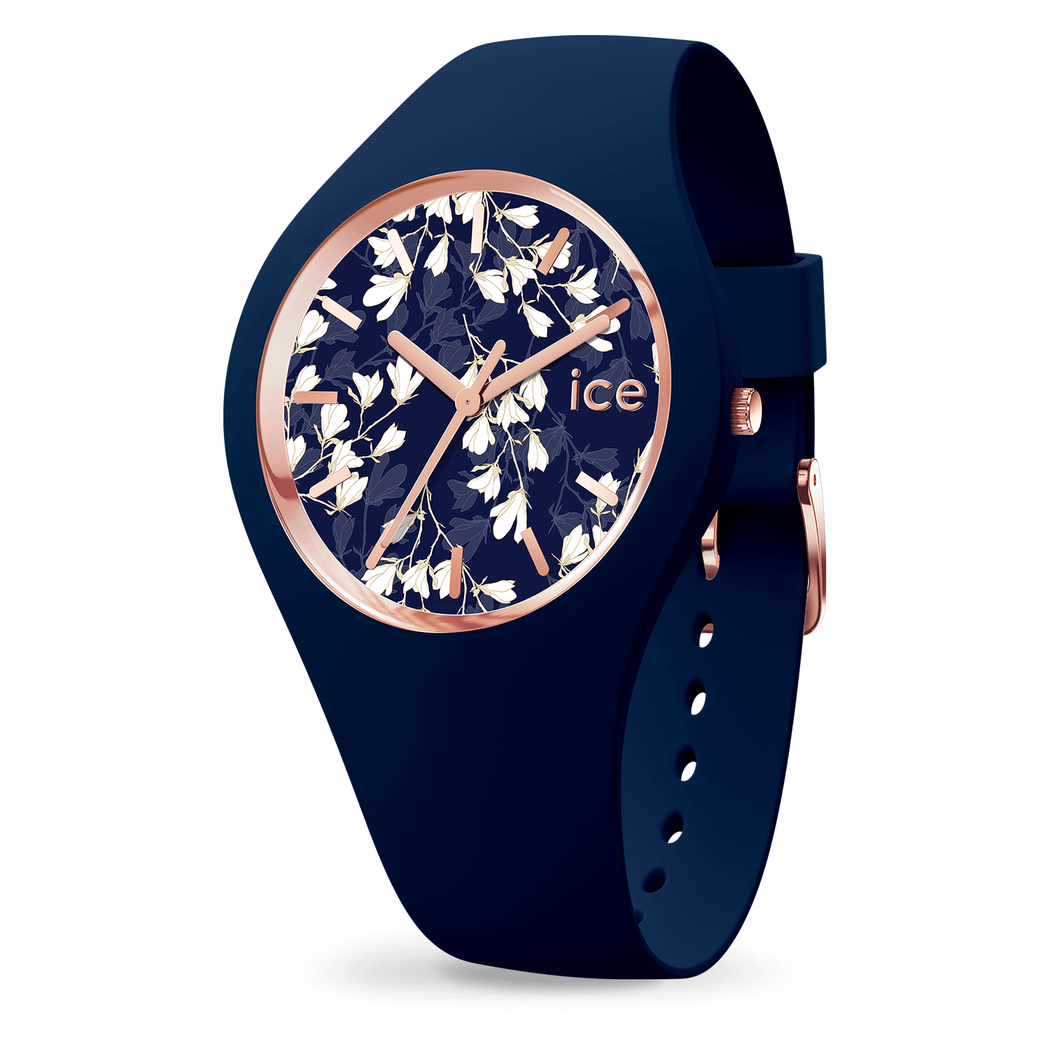 Ice-Watch - Ice-Flower - Poppy - White/Wine Unisex(43mm) Silicone Watch Ice-Watch - ICE flower Poppy fields - Women\u0027s white watch with