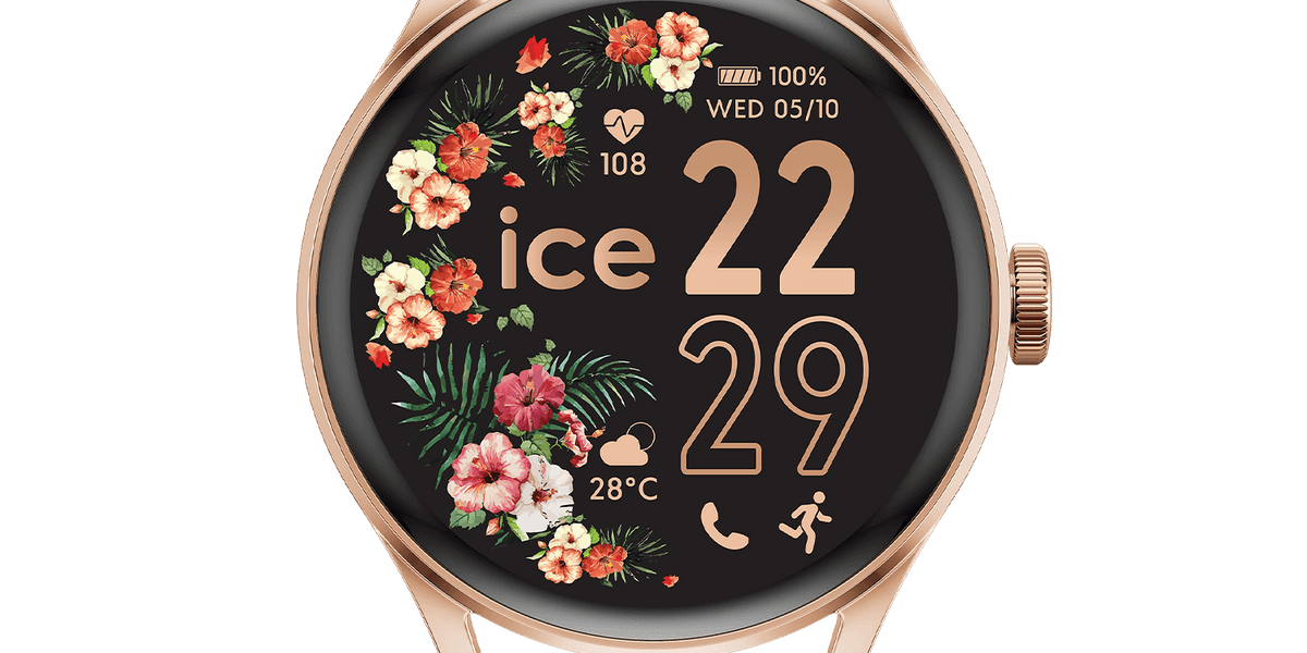 Ice Smart 2.0 Montre Connectée Ronde - Écran AMOLED 1,2" - Étanche IP68 - Bracelet Milanese Rose Gold