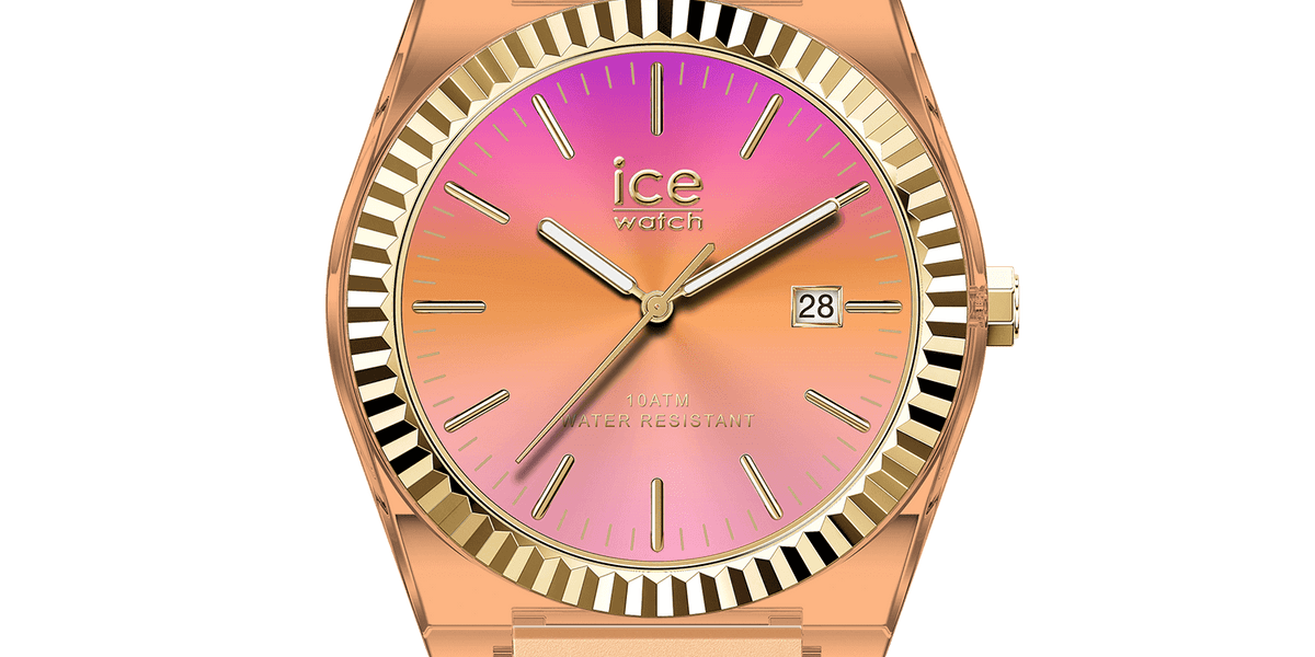 Montre ICE WATCH ice power pw1 femme analogique, boîtier plastique violet, lunette dorée