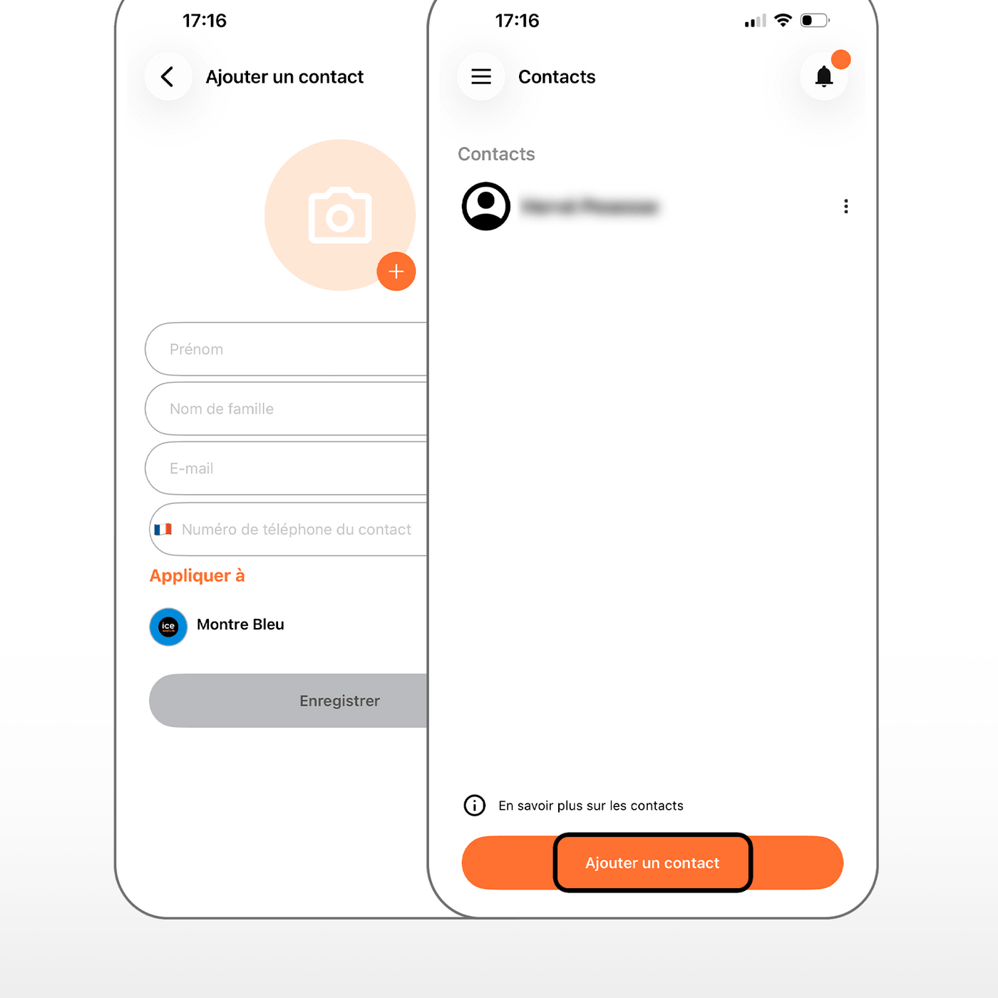 6. Ajouter un autre contact (smartphone parent)