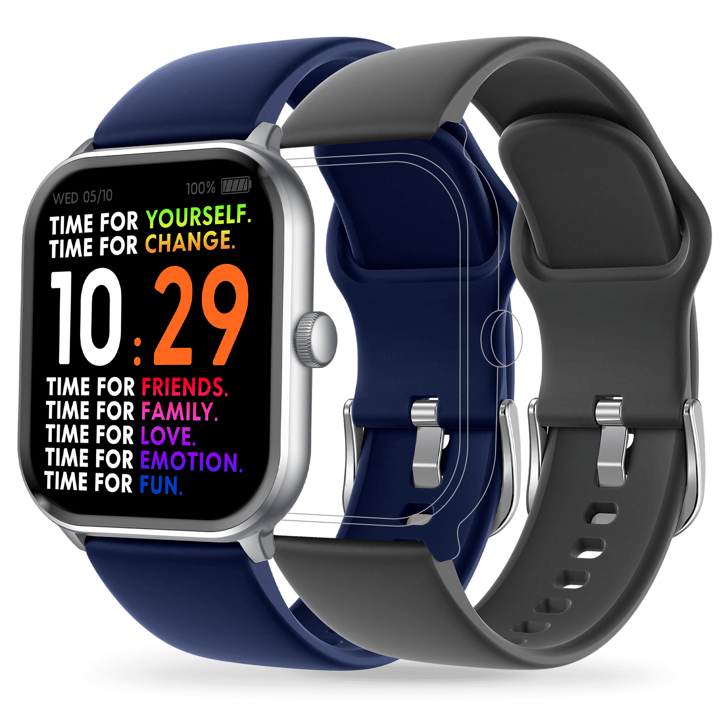 Smart watch 2025 with silver band