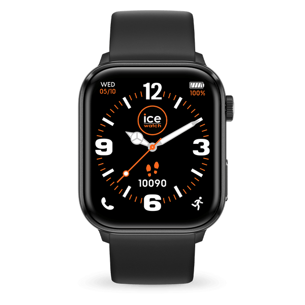 X-WATCH Smartwatch 43mm - Cardio, podomètre, chrono, suivi sommeil - Noir