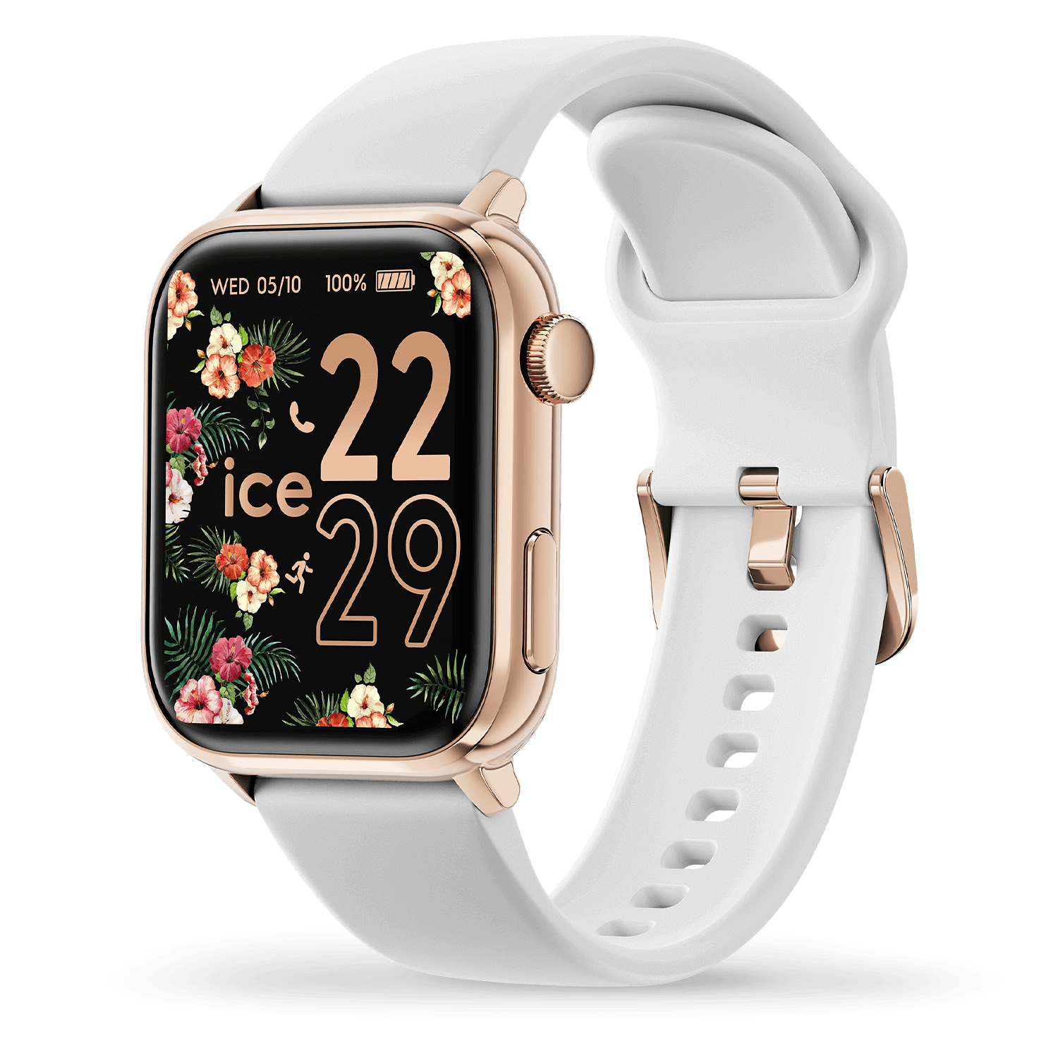 ICE smart 2.0 rectangular 1.96 Rose Gold White Ice Watch