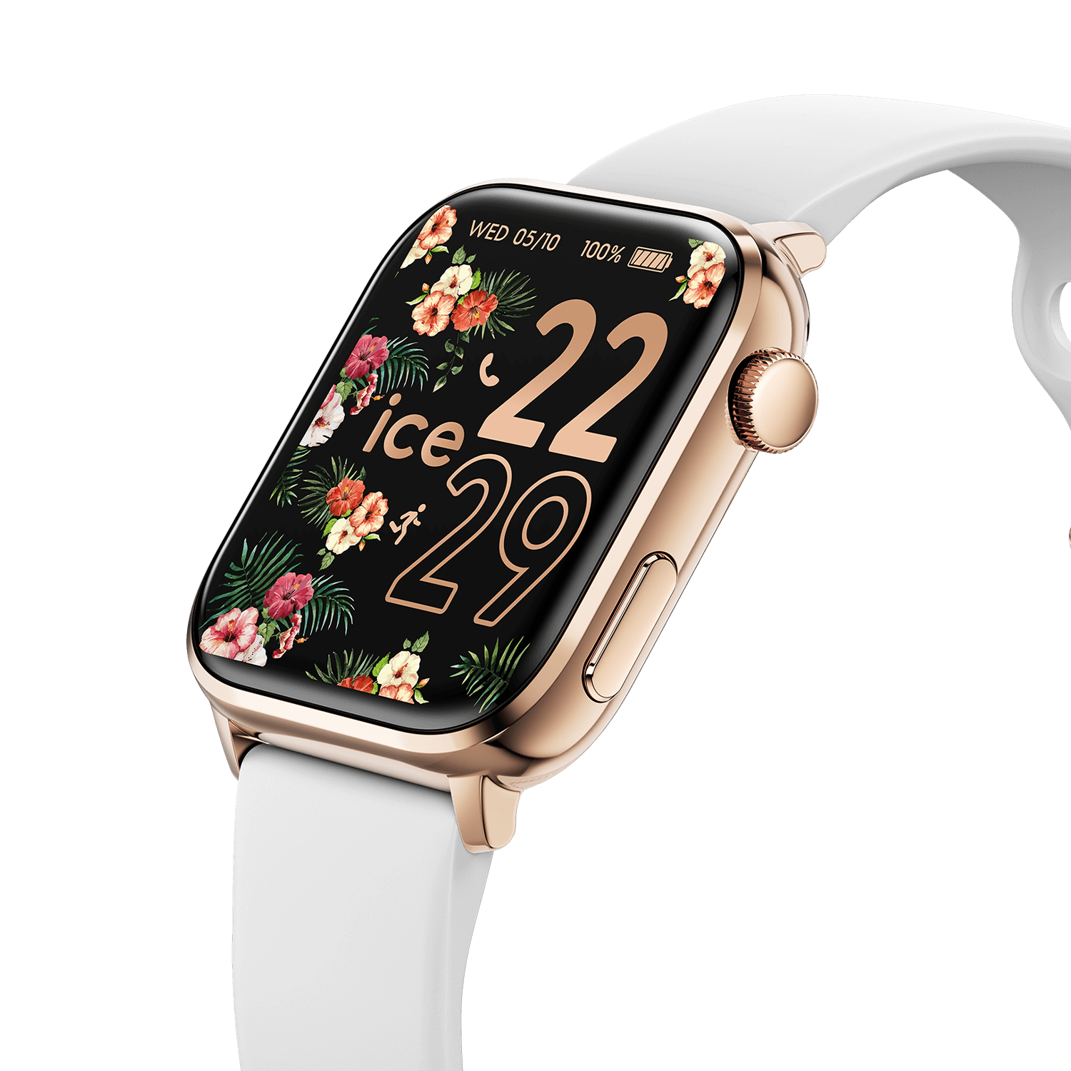 ICE smart 2.0 rectangular 1.96 Rose Gold White Ice Watch