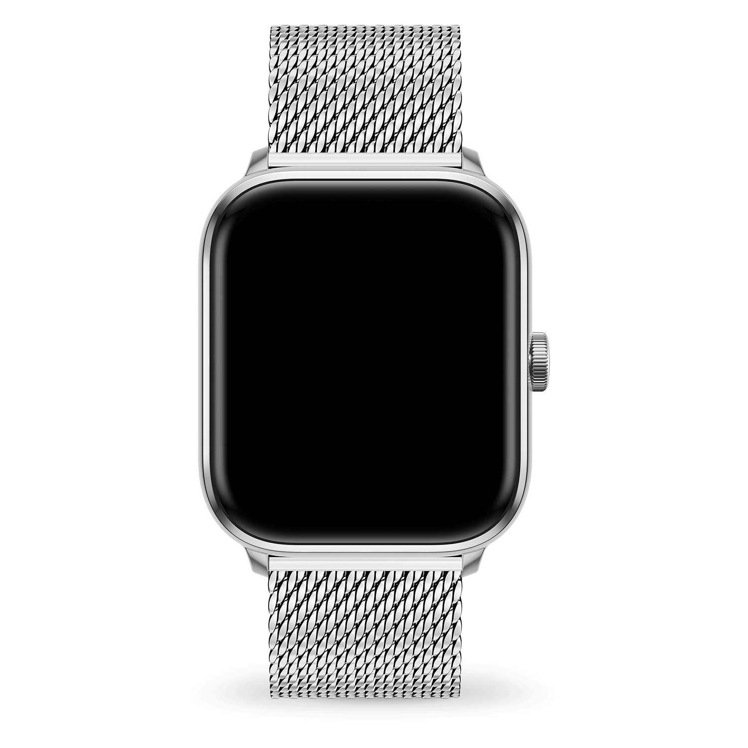 Silver apple watch 2025 with black milanese loop