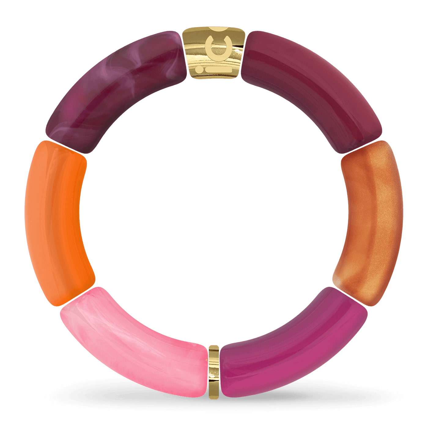 Bracelet ICE Bella - Acrylique Beige Et Doré - Mode Femme Adjustable 16-23cm